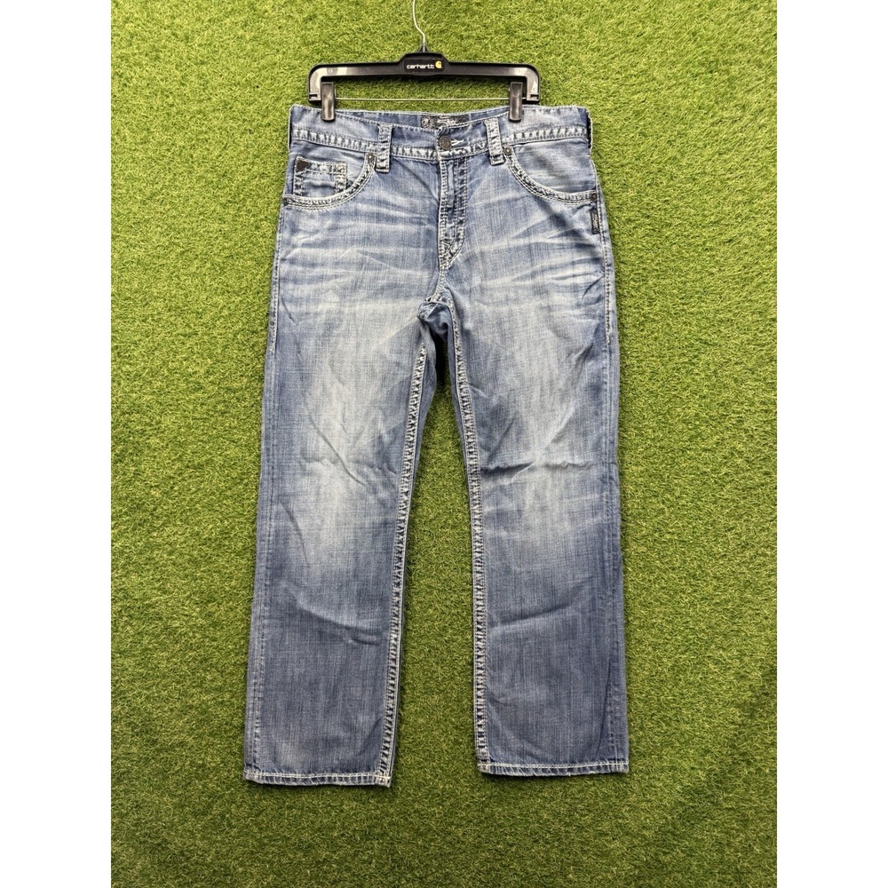 Silver Jeans Mens 34x32 Gordie Loose Straight Leg Medium Wash Buckle y2k Casual